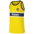 thumbnail image 2 of Men's New Era Gold Milwaukee Brewers Jersey Ringer Tank Top, 2 of 3