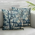 thumbnail image 3 of PRATYUS Blue Floral French Country Decorative Toile Throw Pillow Covers Vintage Pillow Cover Square Pillowcase Rustic Farmhouse Cushion Cover Home Decor for Couch Sofa Bedroom 24x24in, 3 of 5