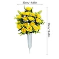 thumbnail image 3 of Artificial Cemetery Flowers for Grave, Realistic UV Resistant Memorial Day Silk Rose Flower with Vase, Cemetery Decorations for Outdoor Honoring Loved Ones, 3 of 6