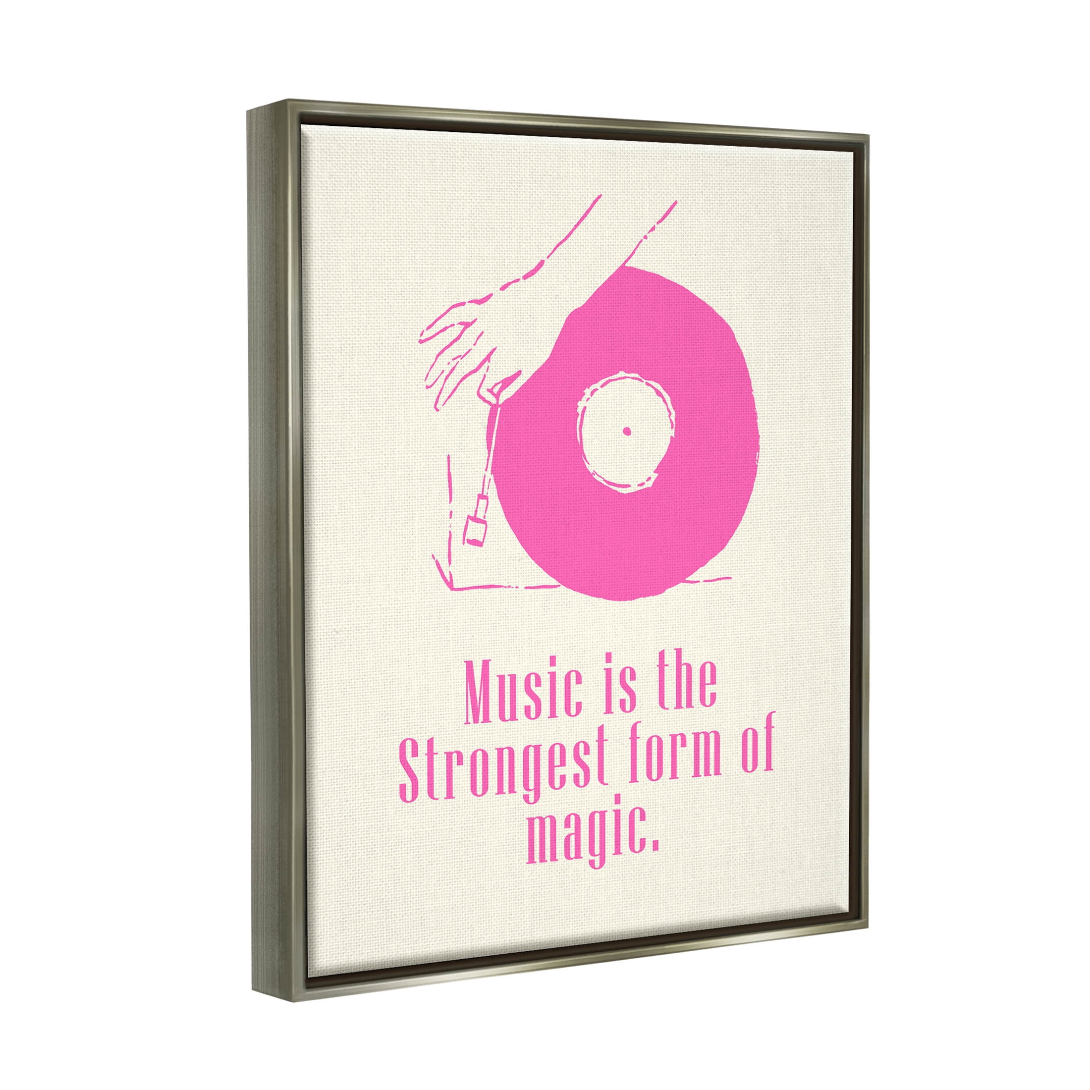 Music Strongest Form Of Magic Phrase Inspirational Graphic Art Luster Gray Framed Art Print Wall Art