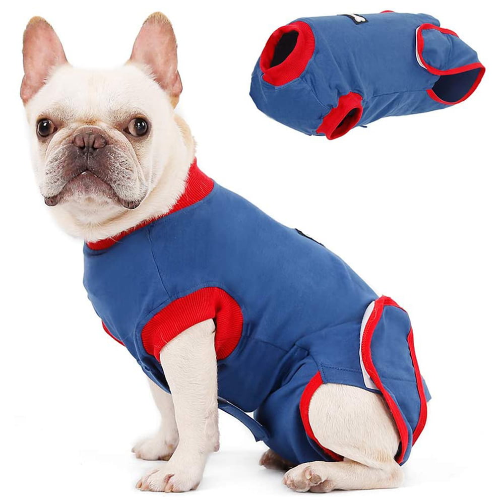 Soft Fabric Onesie Anti-Licking Pet Surgical Recovery Snuggly Suit Recovery Suit for Dogs Cats After Surgery Recovery Shirt for Male Female Dog Abdominal Wounds Bandages Cone E-Collar Alternative 