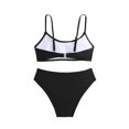 thumbnail image 4 of 2026 New High Waisted Bikini Sets Sporty Two Piece Swimsuits Color Block Cheeky High Cut Bathing Suits, Bikini Swimsuit Set - Teen Two Piece Swimwear for for 8-14 Years (Black, 10-11 Years), 4 of 4