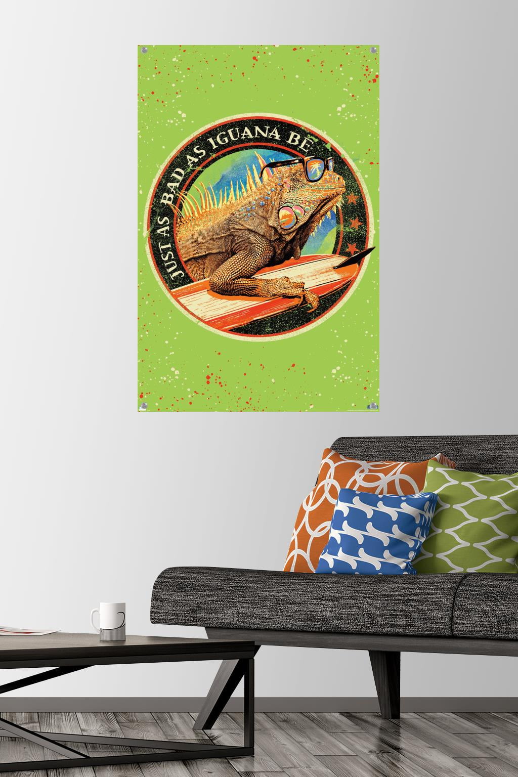 Jim Baldwin - Iguana Wall Poster with Pushpins, 22.375" x 34"