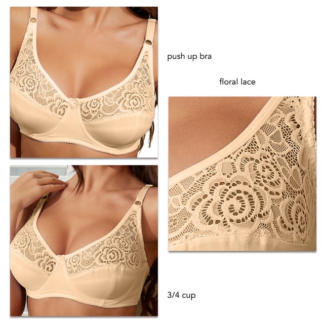 Bralette De Encaje Cómodo, Sujetador Con Aros Bowknot Decor Elegant Para Mujer ANGGREK No