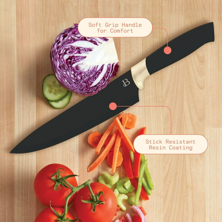 HAUSHOF Kitchen Knife Set, 5 Piece Rainbow Knife Sets with Block