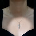 thumbnail image 3 of Rosec Jewels Real Aquamarine Cross Pendant Necklace with Chain - Faith Necklace - AAA Grade - Ready to Gift with Jewelry Box, 18K White Gold, 3 of 7