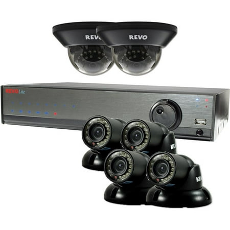 Revo America 8-Channel 1TB DVR Surveillance System with Six 700TVL 100' Night Vision Cameras