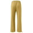 thumbnail image 5 of LLYwey Travel Pants Fashion Womens Casual Elastic Loose Pants Straight Wide Leg Trousers Pants Baseball Pants Adult Long Pant Style H2234 Yellow S, 5 of 7