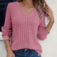 thumbnail image 1 of Sudadera con capucha de buceo,Blusa informal de poliéster cepillado de manga larga con cuello en V para mujer, túnica de color liso para el hogar o el trabajo, sopatenor, 1 of 7