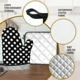 thumbnail image 3 of Black White Polka Dots Oven Mitts Pot Holders Set of 2, Kitchen Heat Resistant Hot Pads for Women Men Cooking BBQ Baking, 3 of 6