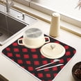 thumbnail image 6 of Ryvnso Red Checkered Black Dish Drying Mat for Kitchen Countertop 18x24 Large Dish Pad Drainer Rack Dish Sink Mats, 6 of 7