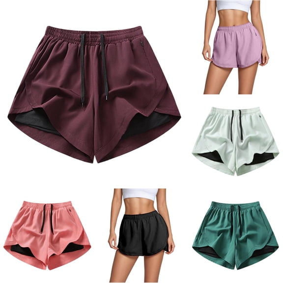 Casual Athletic Shorts with Built In Liner High Waist Loose Fit Yoga Running Workout Comfortable Breathable Summer Shorts Beach Pants for Juniors Womens Pants for Work Business Casual Loose