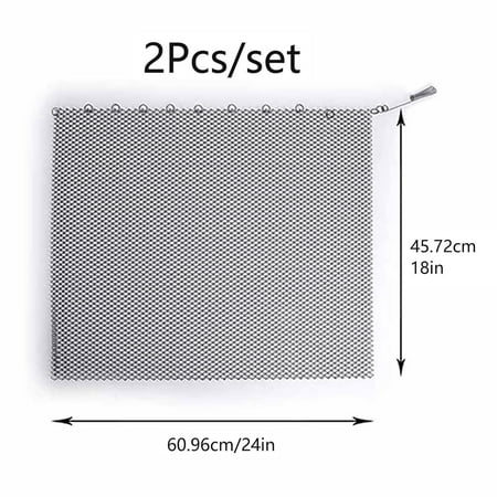 

LegendFlame Fireplace Mesh Screen Curtain Two 24\ Wide Panels Black Matte