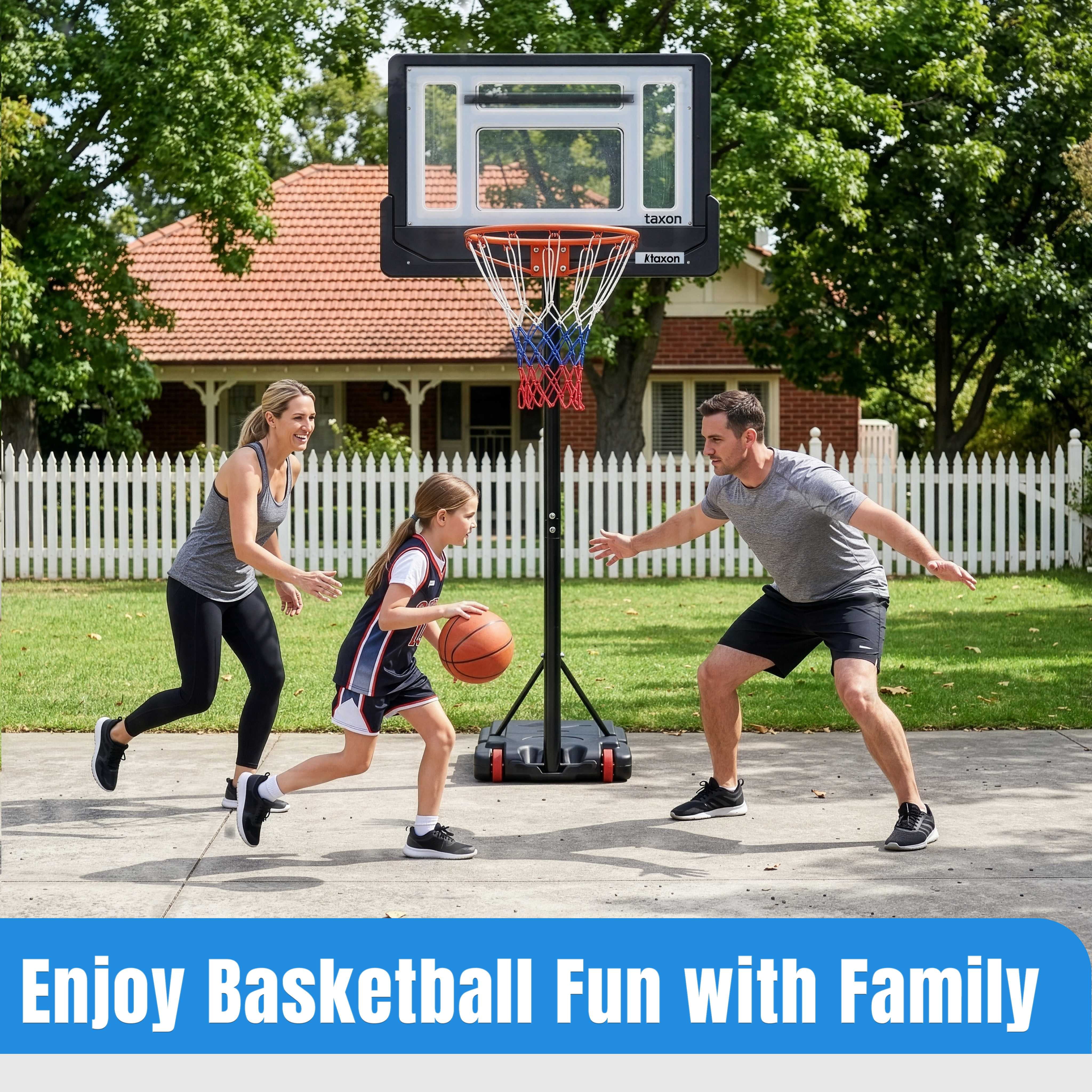 Ktaxon 28in Portable Basketball Hoop,5.25-6.8ft Adjustable Height Basketball Goals System Indoor Outdoor
