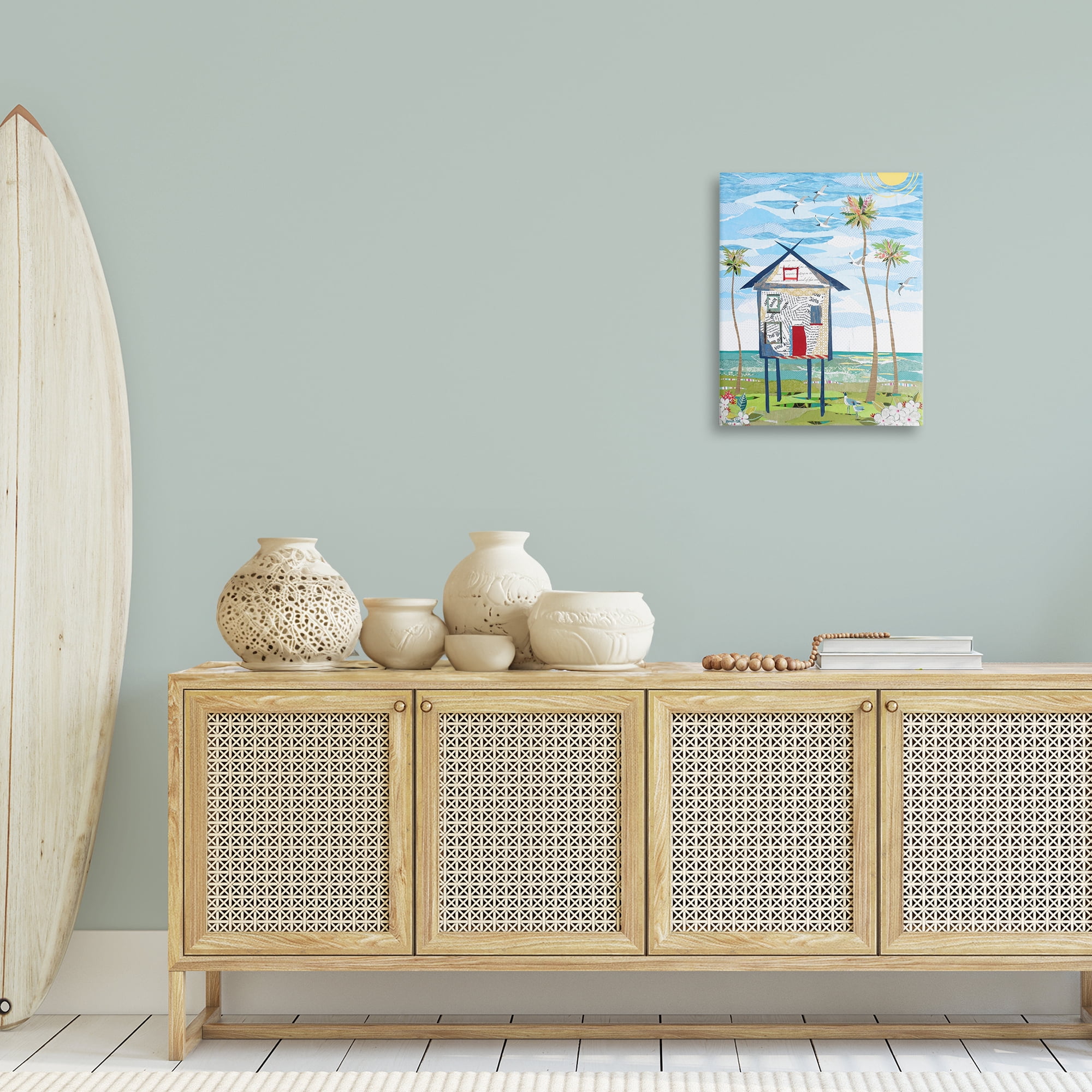 Stupell Industries Beach Vacation Getaway Coastal Painting Gallery Wrapped Canvas Art Print Wall Art, 16 x 20