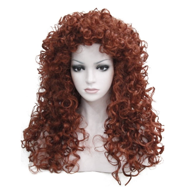 Aimole Pelucas largas y rizadas de pelo sintético resistente al calor, peluca para mujer Cosplay (130-fox rojo)