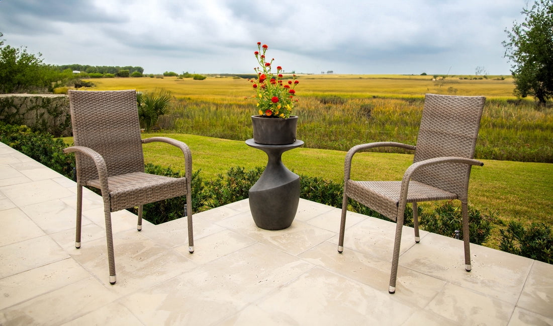 Morgan Outdoor Wicker Chairs Set of 2, All-Weather Resin Wicker, Weathered Gray Finish, Lightweight Outdoor Seating for Patio, Deck, Garden
