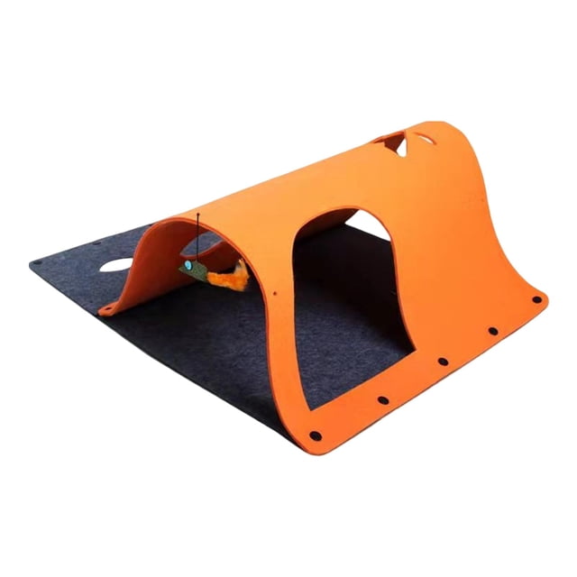 de Fieltro para de Interior, con Ratón Colgante Casa de Gato Combinación Plegable Mini Tienda de Juguete Interactiva Tubo de para , Naranja Sunnimix Túnel de fieltro para gatos