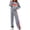 A-grey, variant on Womens 2 Piece Lounge Set Rainbow Striped Outfits Long Sleeve Crew Neck Sweatshirt And Wide Leg Sweatpants Sweatsuits