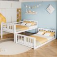 thumbnail image 2 of Aukfa Heavy Duty Twin over Twin Bunk Bed, Convertible Into Two Beds for Kids Teens, White, 2 of 8