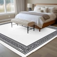 thumbnail image 5 of White Greek Key Large Area Rugs for Bedroom Living Room, Soft Non Slip Carpet Bedside Rug, Geometric Greece Ancient Farmhouse Geo Rectangular Floor Cover Kitchen Accent Rug 5'x8' for Office, 5 of 9