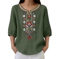 thumbnail image 4 of Kelon Women's Tops, Tees & Blouses Short Sleeve Shirts V Neck Boho Tops Going Out Clothes Outfits 2026, XL, 4 of 9