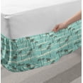 thumbnail image 2 of Summer Bed Skirt, Exotic Palm Trees on Beach and Dolphins Jumping in the Sea Tropical Scene, Elastic Bedskirt Dust Ruffle Wrap Around for Bedding Decor, 4 Sizes, Grey Seafoam Ivory, by Ambesonne, 2 of 2
