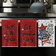 thumbnail image 3 of Sm:)e Star God Bless America Let Freedom Ring 4th of July Kitchen Dish Towels Set of 4 18x26 Inch, Red, Soft & Absorbent Patriotic Independence Day Washcloth, 3 of 7