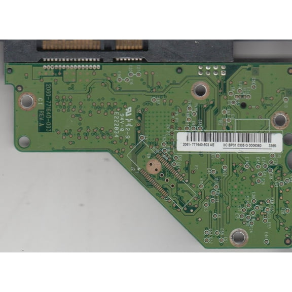 WD5000AACS-61M6B2, 2061-771640-803 AE, WD SATA 3.5 PCB