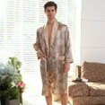 thumbnail image 5 of SWSMCLT Men's 2 Piece Bathrobe Soft Pajama Set Comfy With Pajama Short Luxury Halloween Cool Spaghetti Strap Pajamas Khaki Large, 5 of 5