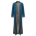 thumbnail image 3 of Moggemol Tunique Maxi à Manches Longues pour Garçons Dubai Traditionnelle Satin Soyeux Robe Fendue Bleu Foncé 14, 3 of 7