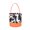 B-1, variant on Halloween Candy Bucket, Sturdy Canvas Reusable Fabric Gift Tote Basket with Orange Handle and Base, Candy Storage Hand Bag for Kids Gifts Exchanging, Holiday Party Decor - Aztec Print