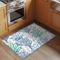 thumbnail image 2 of 2x3 Ft Entryway Area Rug, Blue Teal Grey Coral Coastal Kitchen Rug Runner Washable Floor Mat, Summer Beach Nautical Ocean Non Slip Indoor Door Mat Throw Carpet for Bathroom Living Room Bedroom, 2 of 8