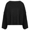 thumbnail image 4 of iHPH7 Cropped Cardigan Cable Knit Cardigan Women Fall Clothes Travel Cardigan Loose Cardigan for Women Casual Outfits for Women Sweater Jacket for Women Black S, 4 of 8