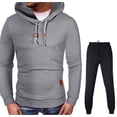 thumbnail image 2 of hopeusnice Men's Fashion Solid Color Sweatshirt Pants Tracksuit Pants Workout Activewear Casual Fall Elastic Waist Drawstring Lounge Trousers Gray S, 2 of 9