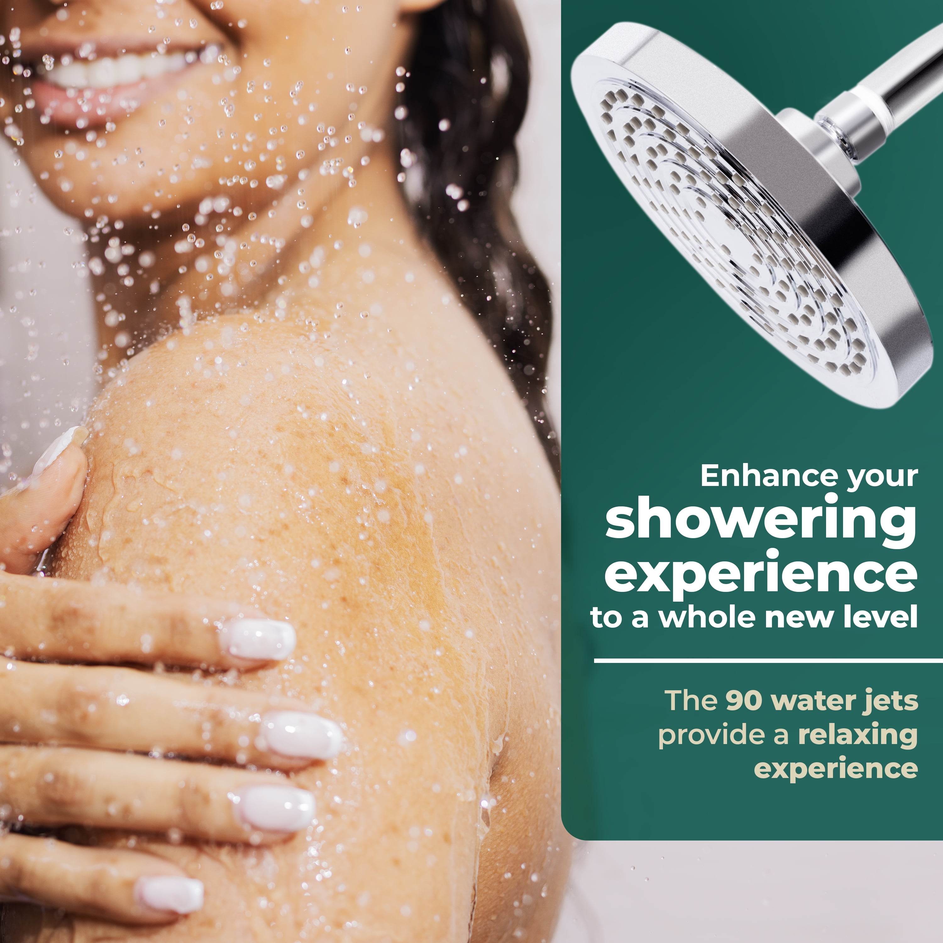 Winthorpe Conservation Rain Shower Head, High Pressure, Matte Black, Round, Fixed, 360 Degree, Low Flow, 1.8 GPM Water Saving, Rainfall Showerhead