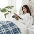 thumbnail image 3 of Westinghouse Electric Heated Blanket Queen Size, Plaid Sherpa Fast Heating Blanket 84" x 90", ETL Certification with 10 Heating Levels & 1-12 hours Time Setting, Navy Green plaid, 3 of 6