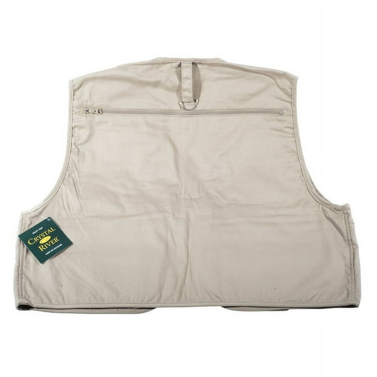 Crystal River Fly Fishing Vest Lrg Tan CR/FV1 Cotton/Polyester Tons of  Pockets