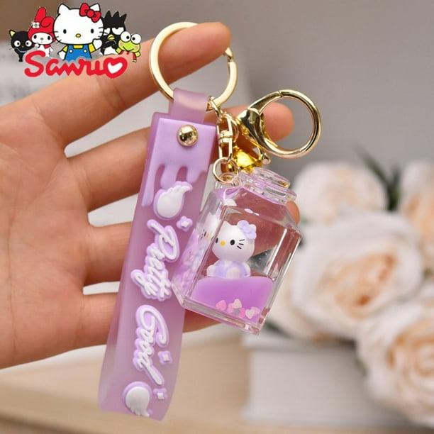 Sanrio-llavero de botella de aceite acrílico de Hello Kitty, colgante de bolsa de pareja de dibujos animados creativos, juguete escolar colgante de coche, regalo YAOSANBAO BAO unisex
