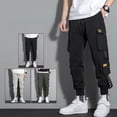 thumbnail image 3 of Pantalones Cargo Para Hombre Cinta Lateral Suelta Jogger Negro Beige Ejército Verdepangjing, 3 of 4