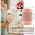 thumbnail image 3 of Portable Bluetooth Speaker, COMISO Small Wireless Shower Speaker 360 HD Loud Sound Stereo Pairing Waterproof Mini Pocket Size Built in Mic Support TF Card for Travel Outdoors Home Office Pink, 3 of 7