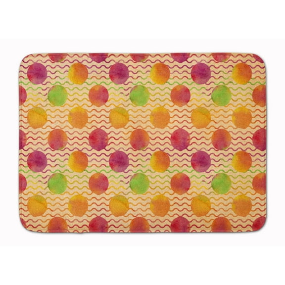 Watercolor Rainbow Dots and Sqiggles Machine Washable Memory Foam Mat