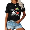 thumbnail image 2 of Merry Christmas T-Shirt My Students Stole My Heart Graphic Casual Short Sleeve Shirt for Women, 2 of 5