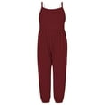 thumbnail image 2 of NAISIBABY Girls Suspenders Jumpsuit, Sleeveless Solid Color Causal Summer Romper Red 5T, 2 of 5