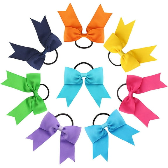 MEIBUTYUP 8Pcs Bow Tie Hair Bands Fabric Fashion Accessory for Girls Party