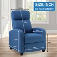 thumbnail image 7 of YRLLENSDAN Recliner Chair for Living Room Massage Recliner Sofa Reading Chair Winback Single Sofa Home Theater Seating Modern Reclining Chair Easy Lounge with PU Leather Padded Seat Backrest (Blue), 7 of 7