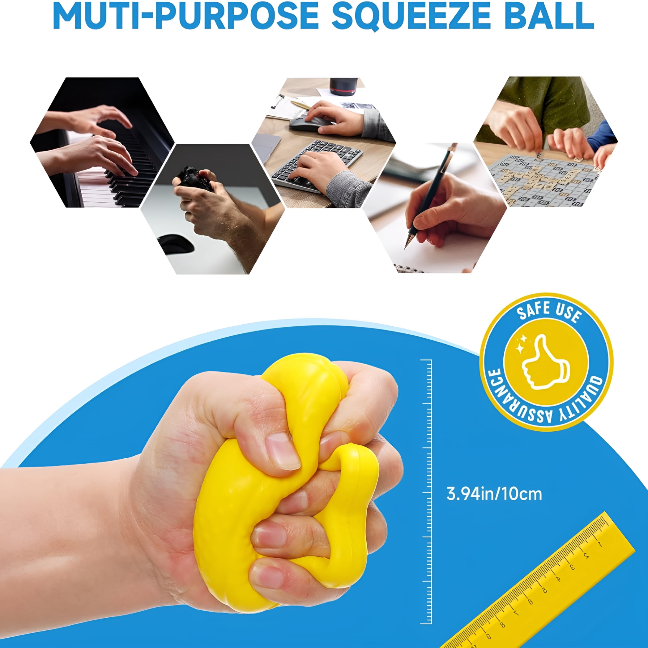 BESTSKY Finger Exerciser Hand Squeeze Ball,Hand Grip Strength Trainer Build Hand,Finger and Wrist Strength,Finger Extension Exerciser for Rehab,Arthritis,Carpal Tunnel