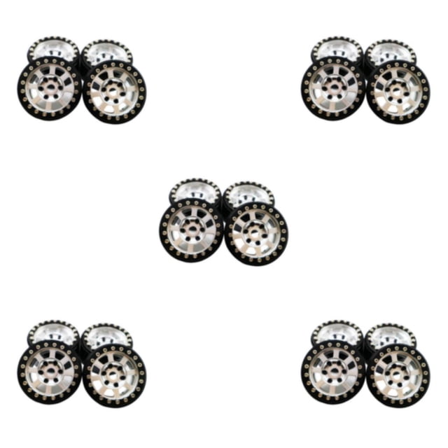 Llantas Vogacara 4x 1.9 para ECX 1-12 Barrage Actualización 9 llantas Plata Negro Type2 NO2
