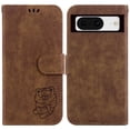 thumbnail image 2 of Compatible avec Google Pixel 8 Étui Portefeuille à Rabat Mignon Tigre en Relief avec Porte-Cartes, 2 of 5