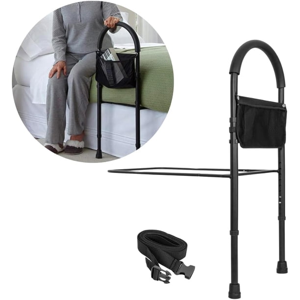 Mastery Brand Riel de Asistencia para Cama Ajustable: Soporte 150 kg Seguro para Adultos Mayores, Barra Auxiliar con Bolsillo de Almacenamiento, Ideal para King, Queen, Full y Camas Individuales.